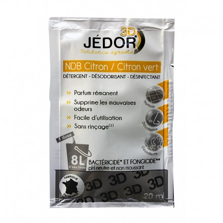 Dosettes 20ml détergent surodorant bactéricide 3D JEDOR