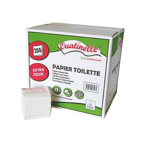 Papier Toilette ecolabel - Feuille à feuille - Carton de 9000 feuilles