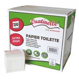 Papier Toilette ecolabel - Feuille à feuille - Carton de 9000 feuilles