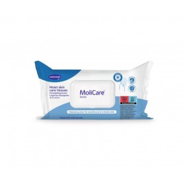 Lingettes nettoyantes imprégnées pour visage et corps Molicare Skin