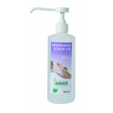 Dermanios Scrub CG 500 ml avec 12 pompes vissées. 12x500 ml