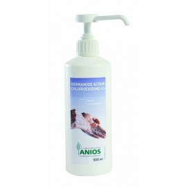 Dermanios Scrub Chlorexidine 4 % 500 ml avec 12 pompes vissées. 12x500 ml